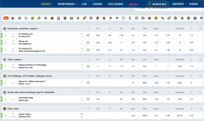 Mosbet betting line